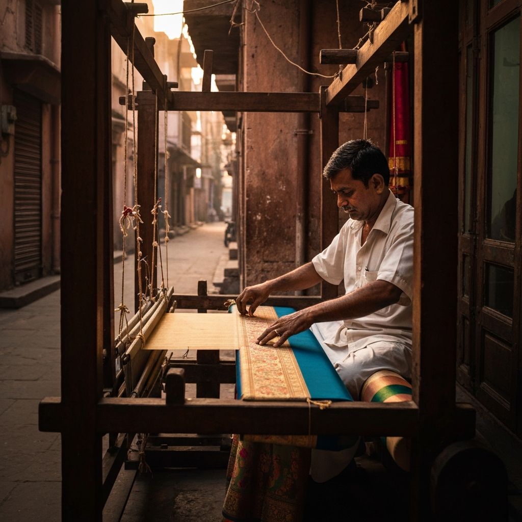Banarasi weaver at work
